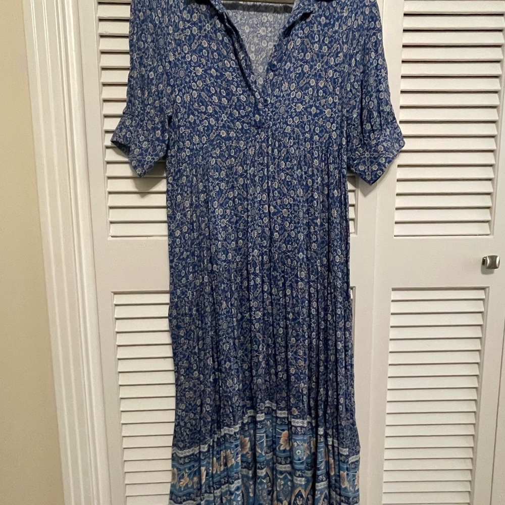 NATURAL LIFE REBECCA Floral Blue Maxi Dress